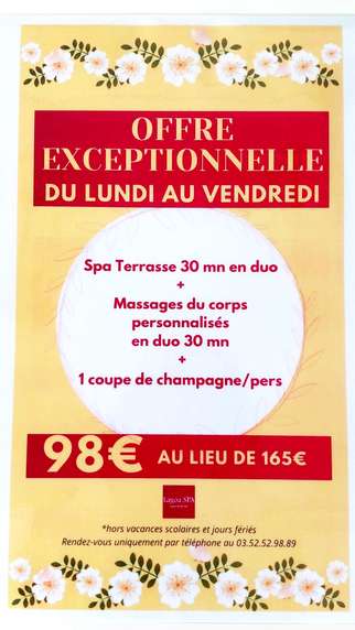 Soin bien-être 30 MIN SPA TERRASSE + 30 MIN MASSAGE DUO