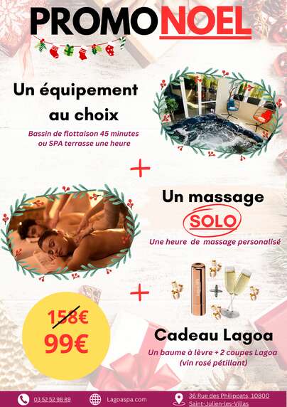 Soin bien-être PACK NOEL SOLO FLOTTAISON + MASSAGE